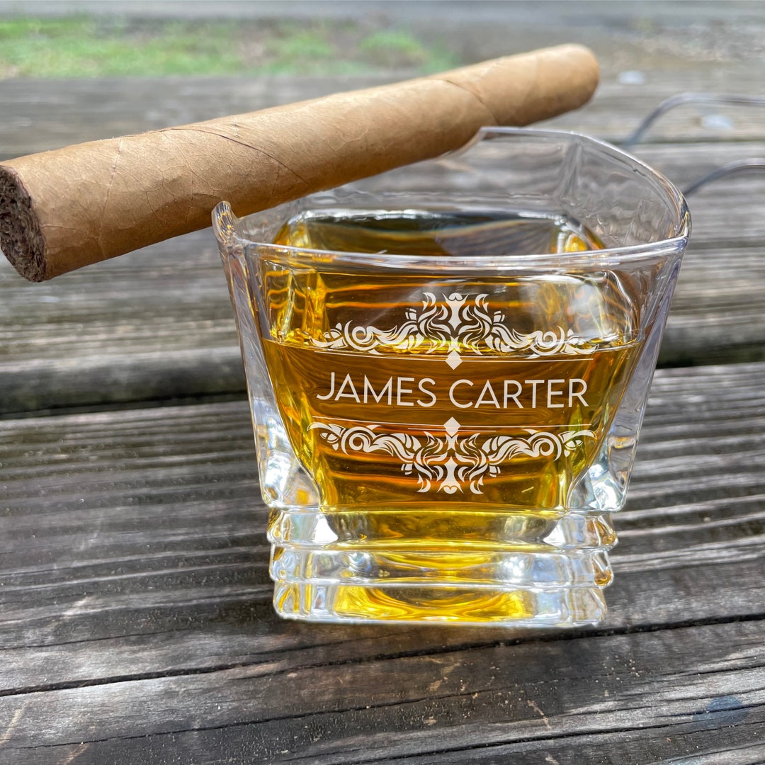 Personalized Cigar Glass Gift for Him Custom Whiskey Glass Personalized ...