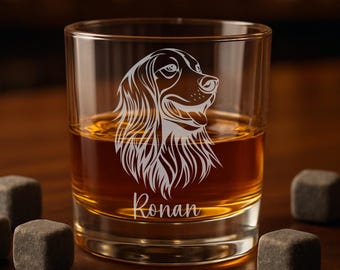 Custom Irish Setter Engraved Glass: Dog Memorial Gift