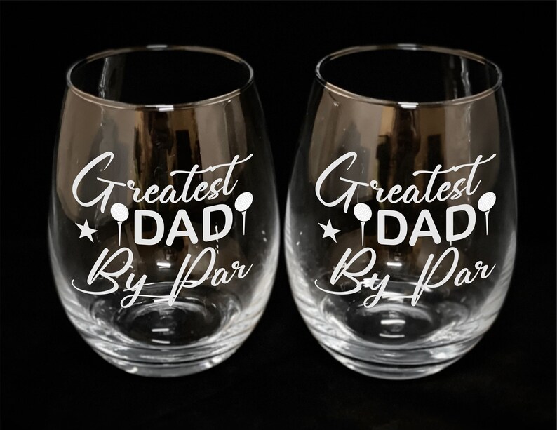 Custom GOLF Wine Glass ENGRAVED PERSONALIZED Gift for Dad Golf Therapy