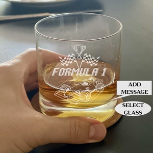 SPEED FORMULA1 ENGRAVED on Glassware of your choice, Racetrack, Race Cars, High Speed, Driving Competition, Grand Prix, Speed Track, Flags