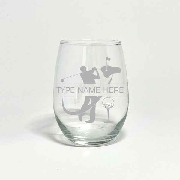 Golf Wine Glasses Etsy