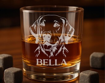 Engraved Labrador Dog Glass: Personalized Pet Memorial Gift