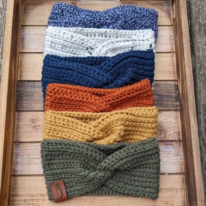 Delcy Crochet Ear Warmer | Crochet Headband | Turban Headwrap | Twisted Earwarmer | Gifts for Her Under 15