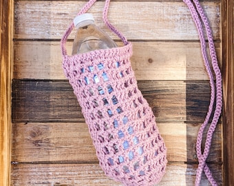 Water Bottle Holder | Water Bottle Bag | Cross Body Bottle Carrier | Bottle Bag | Shoulder Bag | Eco Friendly | Water Bottle Sling