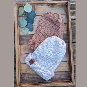 Mel Knitted Beanie | Knit Beanie | Winter Toboggan | Unisex Hat | Slouchy Pom Beanie | Buy One Give One