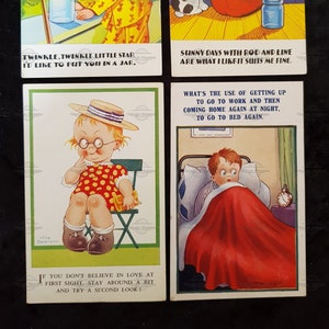 4 x Vintage Postcards - Children Comic