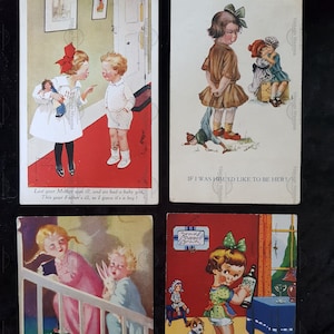 4 x Cartoline d'epoca - Bambini