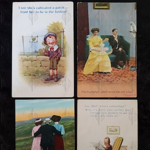 4 x Vintage Postcards - Bamforth Comic