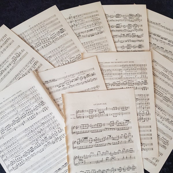 10 x Vintage Music sheets 1800s