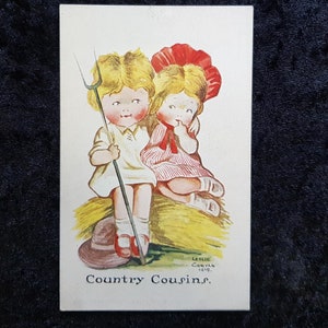 c.1919 Postcard Illus. Leslie Cowtan, Publ. Lonsdale & Bartholomew - &#39;Country Cousins&#39;