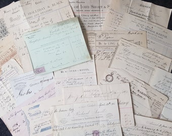 5 vintage facturen uit de 19e eeuw - willekeurige selectie