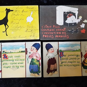 4 x cartes postales vintage - Européenne