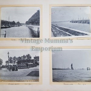 8x 1914 Vintage Maritime Fotografien - Nievport, Dunkirk, Middelburg und Vlissingen