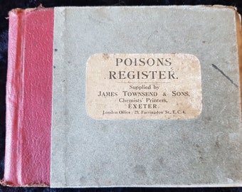 8 x Vintage Prescription/Poison Ledger Pages