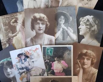 5 x Vintage Postcards/Greetings - Beauties Theme - Random Selection