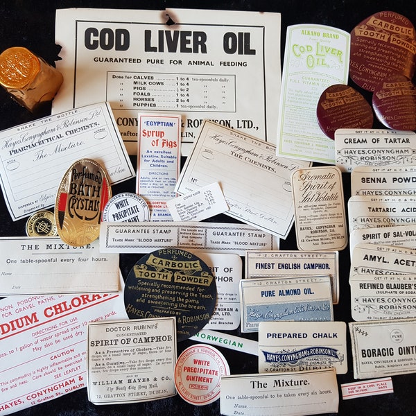 Vintage Pharmacy Medicine Labels/Ephemera Pack