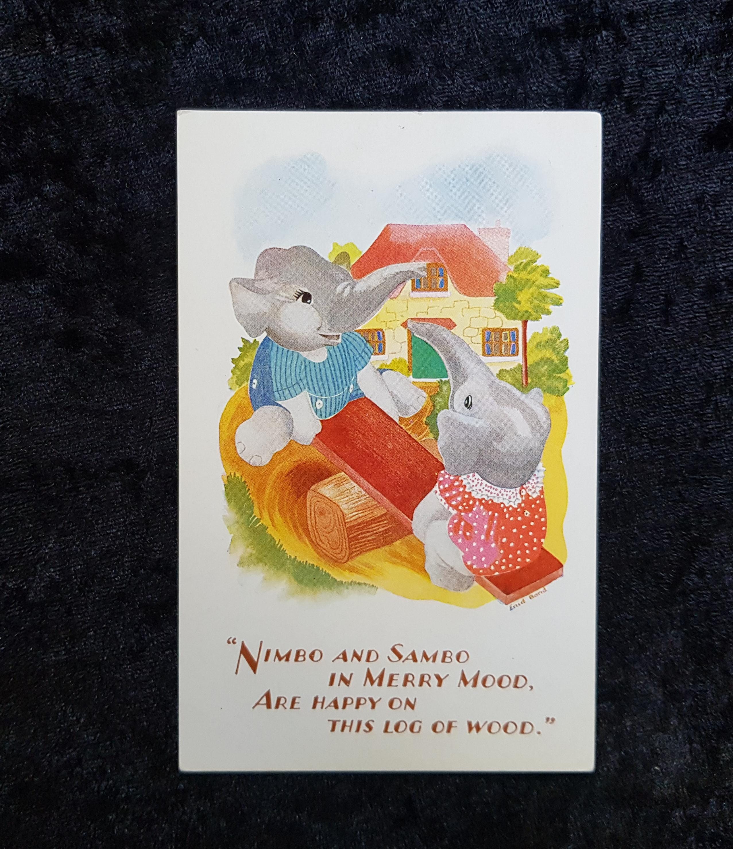 C.1950 Postcard - Elephants on See-saw - J. Salmon Signed Enid Bond - Etsy  Ireland