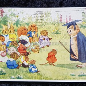 Cartão postal de 1945 de Margaret Tempest - 'The Village School' - Sociedade Medici