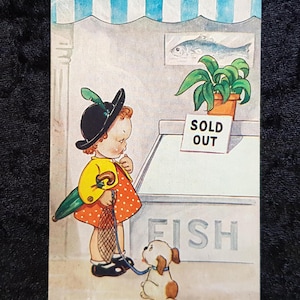 c.1943 Comic Kinder Postkarte - Dinah 'Inside Information' - Raphael Tucks Oilette