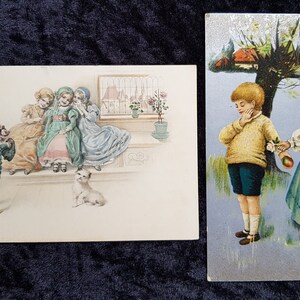 2 x 1900 Bambini a tema romantico / San Valentino Cartoline