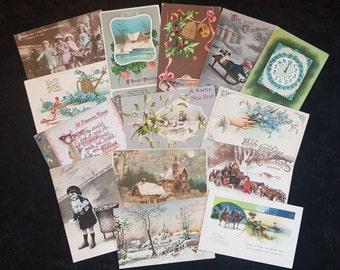 5 x Vintage Christmas/New Year Postcards - random selection