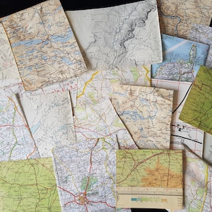 Vintage Map Pieces - Random selection