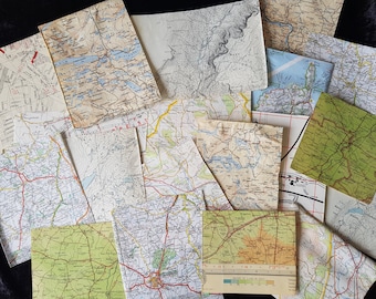 Vintage Map Pieces - Random selection