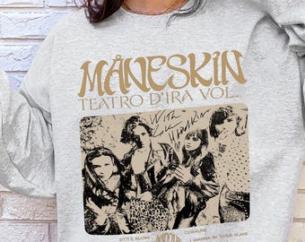 Maneskin 'rush' World Tour Hoodie: Retro Rock Band Concert Shirt