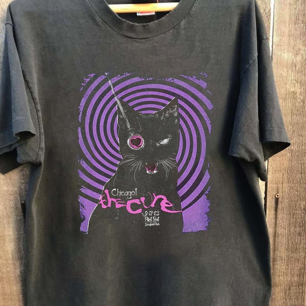 The Cure Band 90s Vintage shirt, The Cure LoveCat Album Merch, The Cure  Band T-shirt, 90s The Cure, Rock Band Unisex Shirt