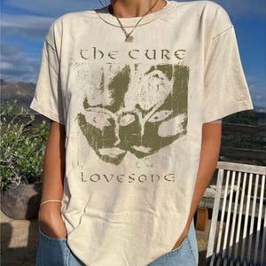 T-shirt Vintage THE CURE - Love Song Années 80 - Taille XL - Envoi Du Japon - Occasion