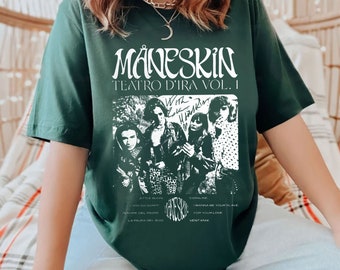 T-shirt vintage Maneskin Rock Band, chemise album Maneskin, tournée des fans de Måneskin 2024, chemise Maneskin Tour, chemise vintage