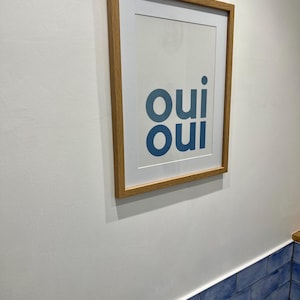 Oui Oui digital print download. Wee wee, yes yes, bathroom print, home print, French print