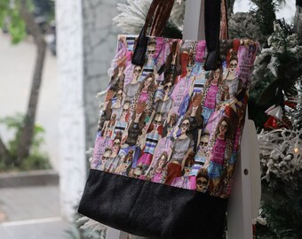 Girls Pattern Handbag, Women Handbag, Gifts For Her, Shoulder Bag, Handmade Bag, Vintage Handbag