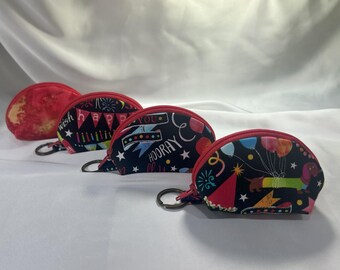 Cute Cotton Pouch with 5 Variations – Handmade Mini Purse, Vivid Colors