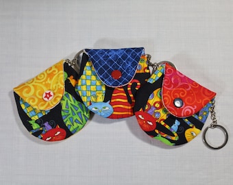 Cat-themed Size S Minimalistic Coin Purse, Coin Pouch, Coin Bag, Small Wallet, Travel Pouch - Gift for Kids