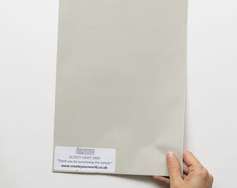 dc fix Glossy Light Grey Self-adhesive Vinyl Wrap A4 Sample