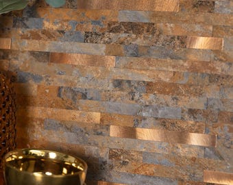 dc fix SLATE AND METAL Self-adhesive Premium Composite Wall Tiles 29.7CM X 29.2CM