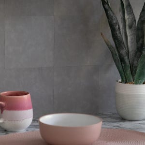 Self Adhesive Wall Tiles 15.25cm x 15.25cm (1.2mm) Micro Cement Light Grey pack of 6 tiles (0.14sqm)