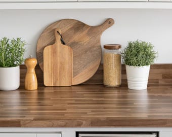 d-c-fix Kitchen Worktop Wrap 67.5cm x 3m Walnut Block Self-adhesive Vinyl Film