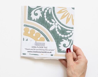 SAMPLE (QUARTER TILE) Ezra Yellow self-adhesive vinyl floor tile