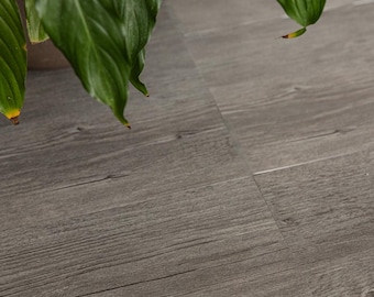 Grey Wood self-adhesive vinyl floor tile 30.48cm x 30.48cm