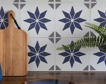dc fix Alia Blue 15.25 x 15.25cm Self-adhesive Vinyl Wall Tiles