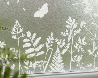 Spring Border Meadow dc fix Static Cling Window Film for Decor 20cm x 1.5m