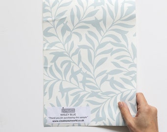 Nu Wallpaper Wisley Blue Self-adhesive Wallpaper A4 Sample