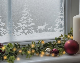 Xmas Border Forest dc fix Static Cling Window Film for Decor 20cm x 1.5m