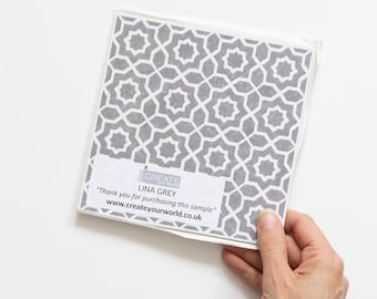 SAMPLE (full tile) LINA GREY Self Adhesive Wall Tiles
