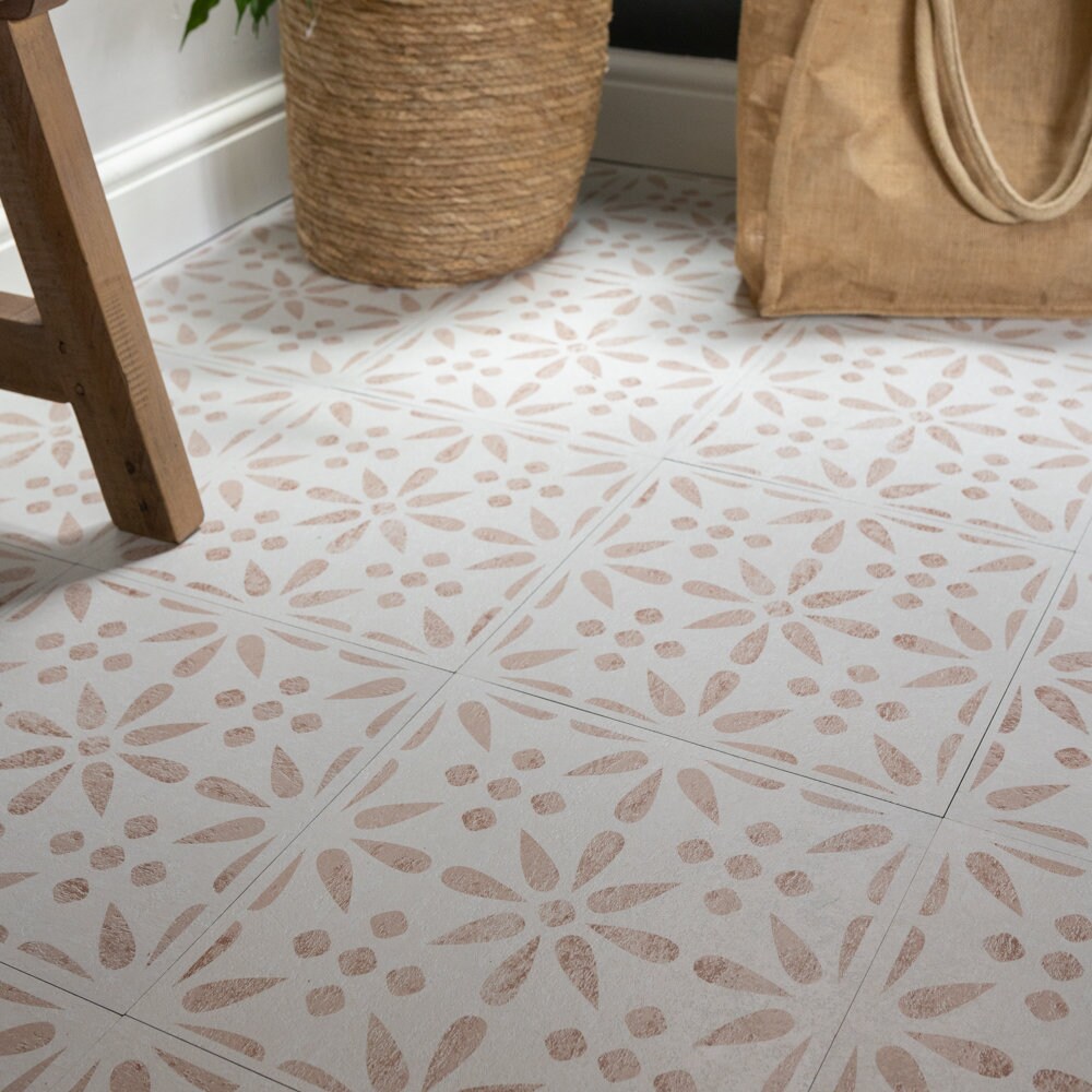 Vintage Flowers Selfadhesive Vinyl Floor Tile Etsy