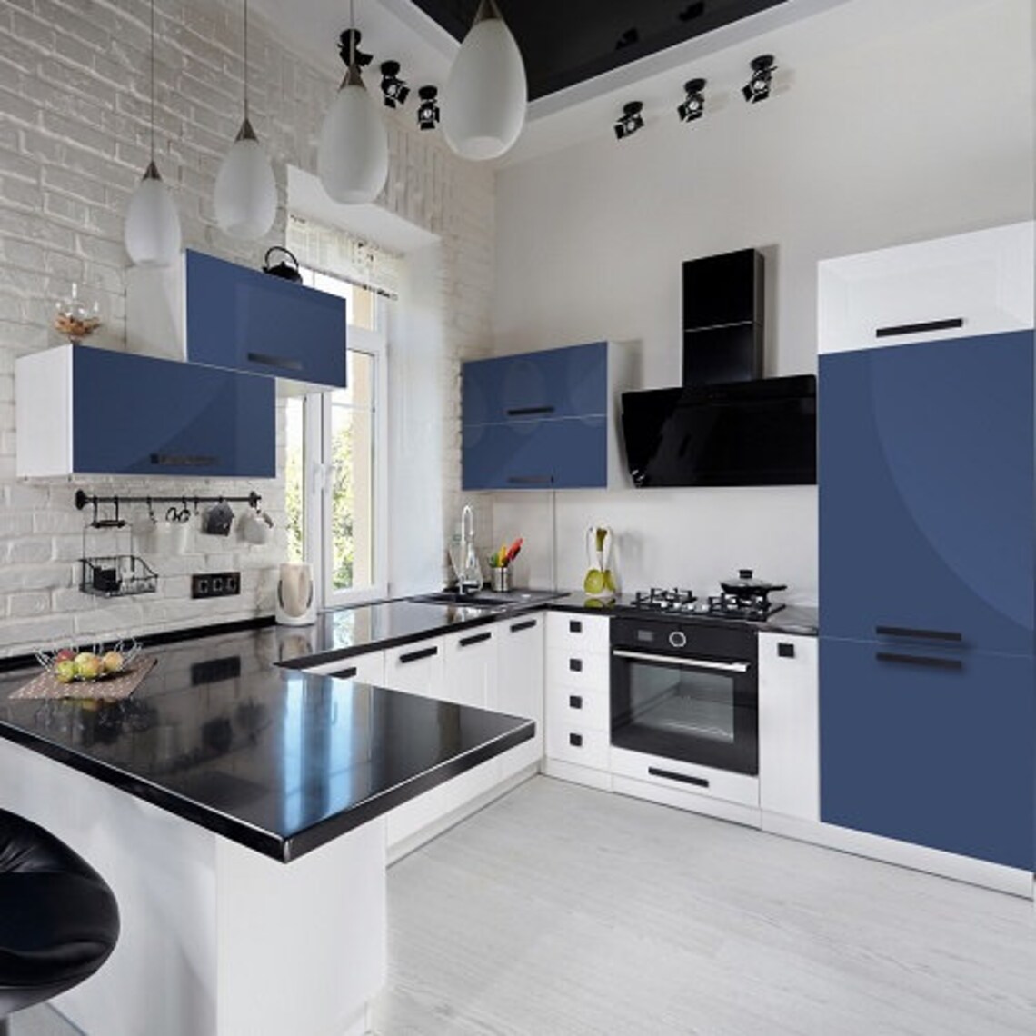 Navy Blue glossy Dcfix Selfadhesive Vinyl Kitchen Wrap Etsy UK