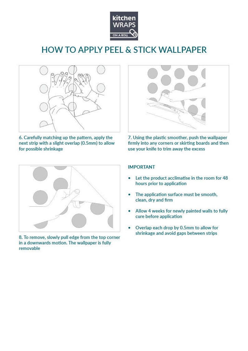 A4 SAMPLE Nu Wallpaper GROOVY GARDEN Navy Peel & Stick Etsy UK