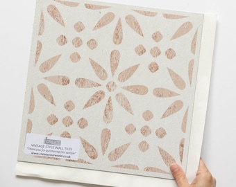 SAMPLE (full tile) VINTAGE FLOWERS Self Adhesive Wall Tiles